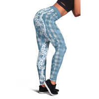 Hawaiian Ohia Lehua Lei Leggings Plaid Palaka Uliuli Omaomao Pattern LT9 - Polynesian Pride
