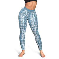 Hawaiian Ohia Lehua Lei Leggings Plaid Palaka Uliuli Omaomao Pattern LT9 - Polynesian Pride
