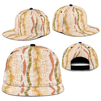 Hawaiian Ohia Lehua Lei Snapback Cap Plaid Palaka Ahiehie Pattern LT9 - Polynesian Pride