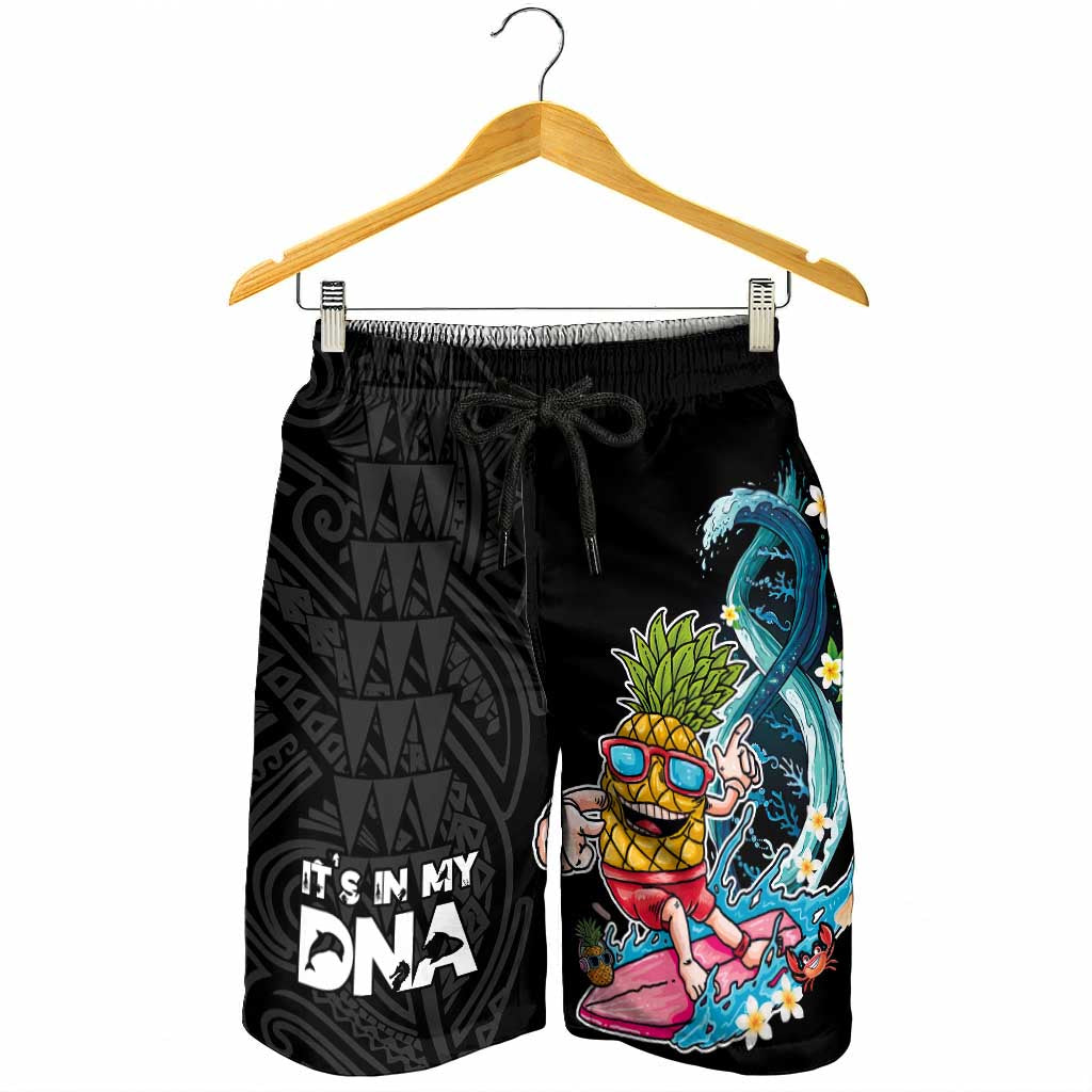 Hawaiian Pineapple Surfing Shorts for Men It's in My DNA - Kakau and Polynesian Pattern LT03 - Polynesian Pride