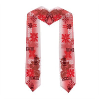 Hawaiian Quilt Graduation Stole Vintage Pattern Red