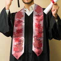 Hawaiian Quilt Graduation Stole Vintage Pattern Red