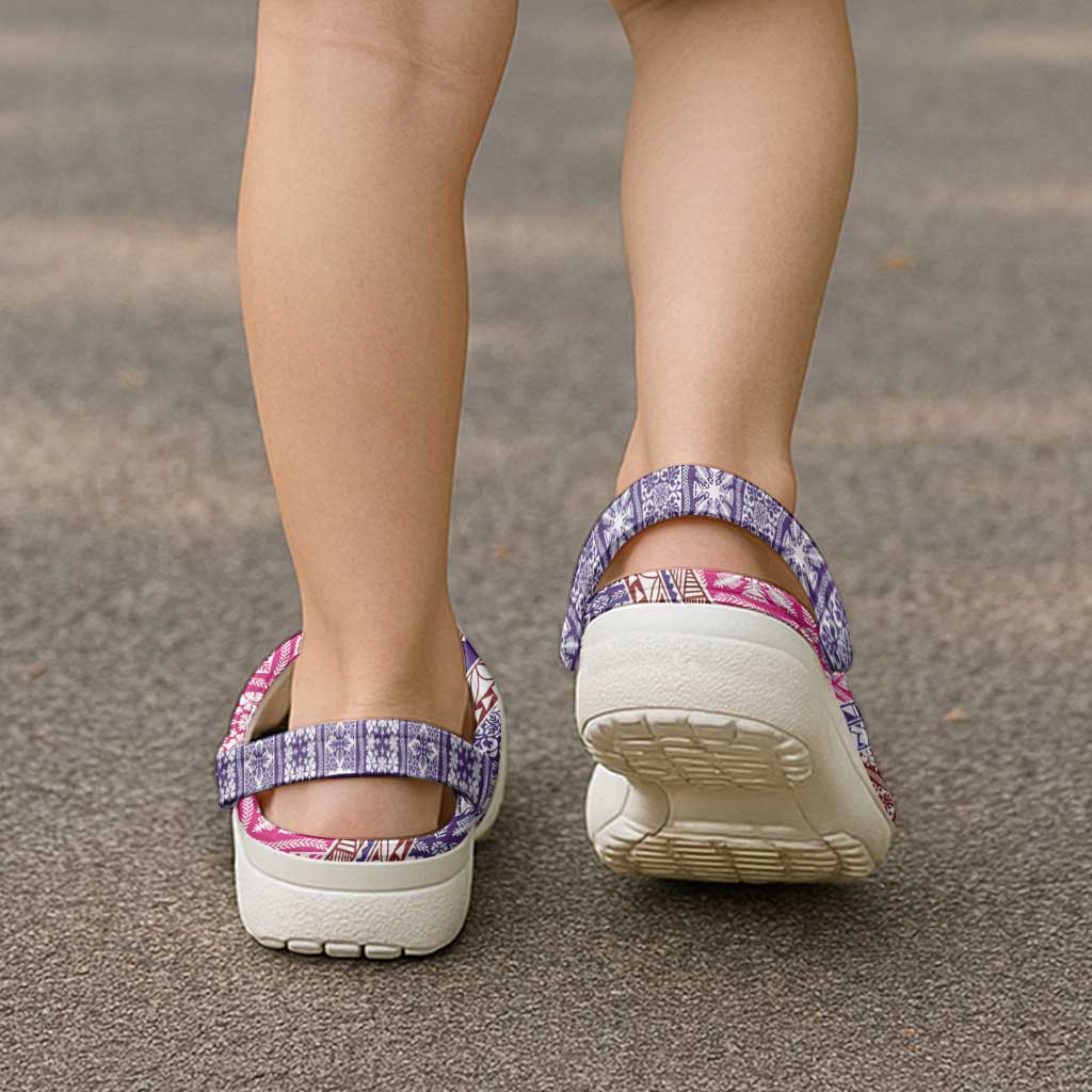 Hawaiian Quilt Pattern Clogs Shoes Sweet Color Mixed - Polynesian Pride