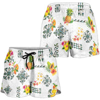 Hawaiian Quilts Shorts for Women Tropical Fruits and Plants LT03 - Polynesian Pride