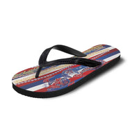Hawaiian Sea Animals Flip Flops with Lei and Flag Style