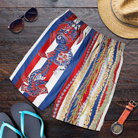 Hawaiian Sea Animals Shorts for Men with Lei and Flag Style LT03 Multicolor - Polynesian Pride