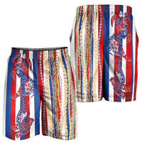 Hawaiian Sea Animals Shorts for Men with Lei and Flag Style LT03 - Polynesian Pride