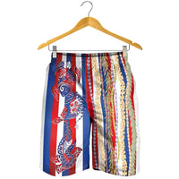 Hawaiian Sea Animals Shorts for Men with Lei and Flag Style LT03 - Polynesian Pride