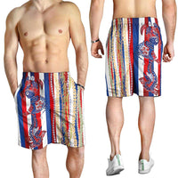 Hawaiian Sea Animals Shorts for Men with Lei and Flag Style LT03 - Polynesian Pride