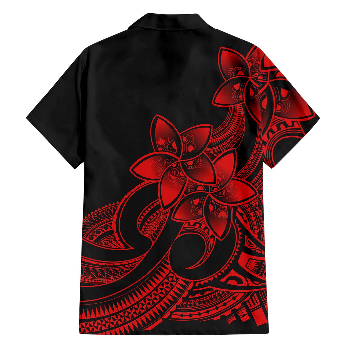 Polynesian Matching Outfit For Family Plumeria Flowers Long Dress Hawaiian Shirt Polynesian Tribal Red Vibe LT9 - Polynesian Pride