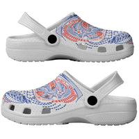 Hawaiian Traditional Tattoos Clogs Shoes Kakau Tribal Tropical Plant Motif Hawaii Flag Color Inspired LT03 - Polynesian Pride