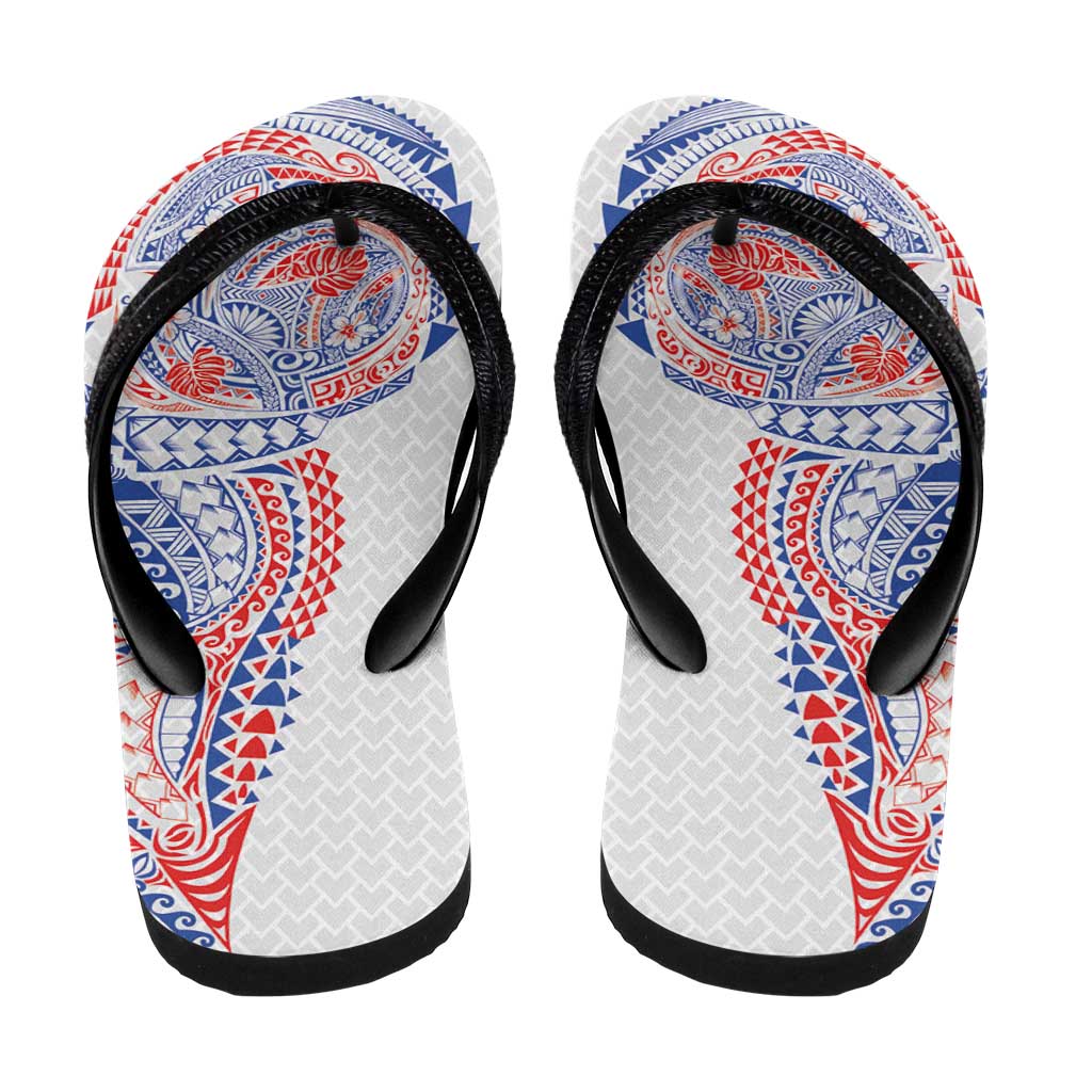 Hawaiian Traditional Tattoos Flip Flops Kakau Tribal Tropical Plant Motif Hawaii Flag Color Inspired