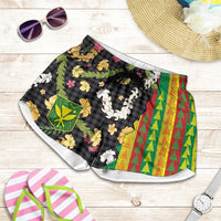 Hawaiian Tropical Plants Lei Shorts for Women Kanaka Maoli Tribal with Palaka Motifs LT03 Multicolor - Polynesian Pride