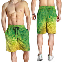 Hawaiian Turtles and Leis Shorts for Men Tribal Kakau Pattern Fresh Summer Vibe