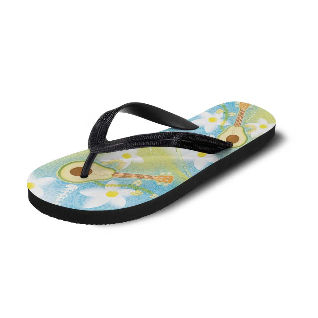 Hawaiian Ukulele Avocado Flip Flops Leis and Polynesian Pattern LT03 - Polynesian Pride