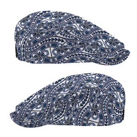 Hibiscus Bloom Island Tribal Waves Jeff Hat Blue Polynesian Pattern