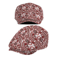 Hibiscus Bloom Island Tribal Waves Jeff Hat Red Polynesian Pattern