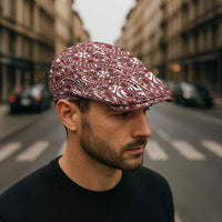 Hibiscus Bloom Island Tribal Waves Jeff Hat Red Polynesian Pattern