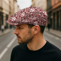 Hibiscus Bloom Island Tribal Waves Jeff Hat Red Polynesian Pattern