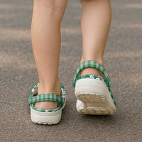 Hibiscus Pakala Emerald Green Clogs Shoes Tropical Floral Stylized - Polynesian Pride