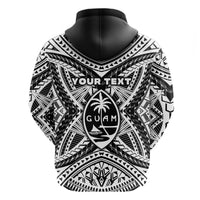 Custom Guam Rugby Hoodie Polynesian Patterns Black LT16 - Polynesian Pride
