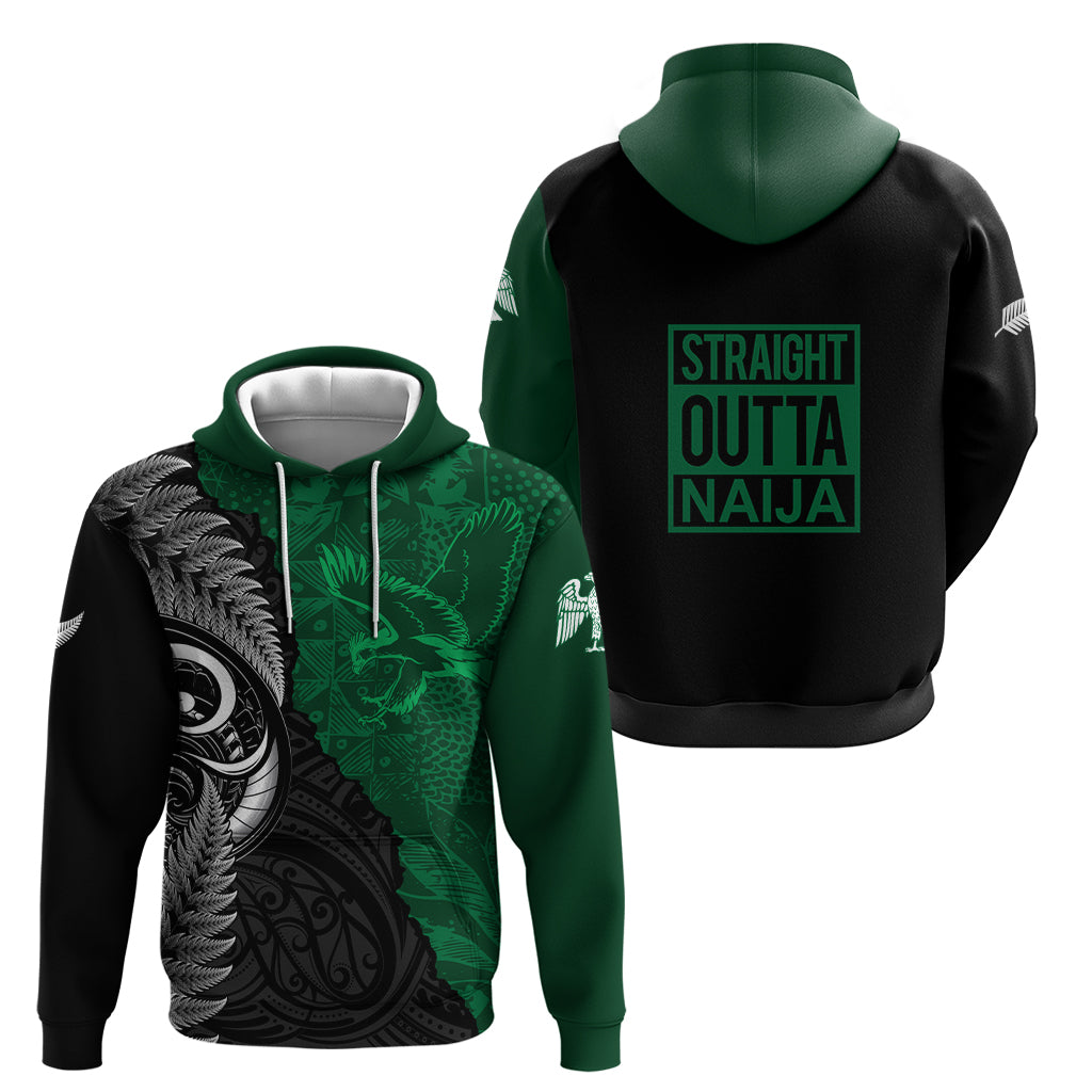 New Zealand - Nigeria Hoodie Straight Outta Naija LT7 Black Green - Polynesian Pride