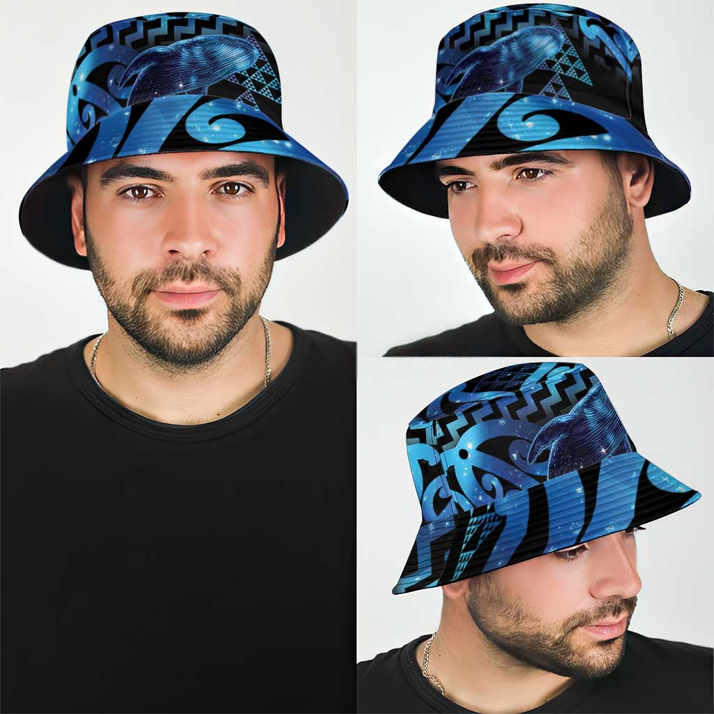 Humpback Whale Matariki New Zealand Bucket Hat NZ Maori Paikea Poutama Luxury Blue LT14 - Polynesian Pride