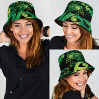 Humpback Whale Matariki New Zealand Bucket Hat NZ Maori Paikea Poutama Luxury Green LT14 - Polynesian Pride