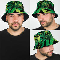 Humpback Whale Matariki New Zealand Bucket Hat NZ Maori Paikea Poutama Luxury Green LT14 - Polynesian Pride