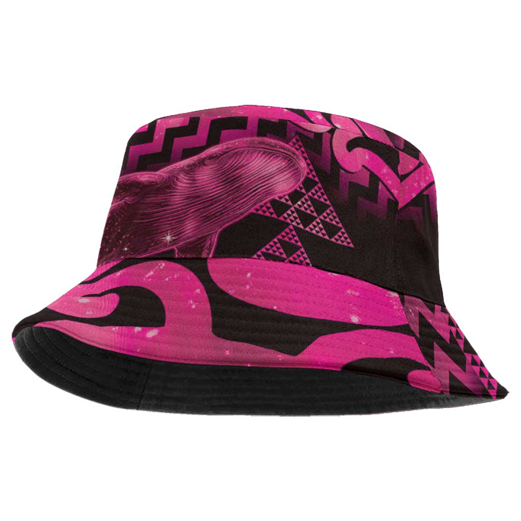 Humpback Whale Matariki New Zealand Bucket Hat NZ Maori Paikea Poutama Luxury Pink LT14 One Size Pink - Polynesian Pride