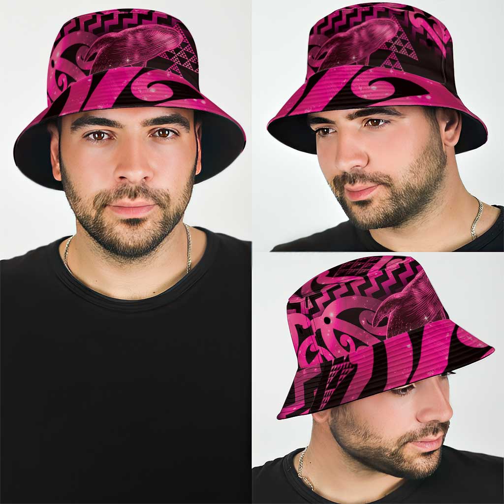 Humpback Whale Matariki New Zealand Bucket Hat NZ Maori Paikea Poutama Luxury Pink LT14 - Polynesian Pride