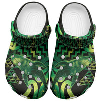 Humpback Whale Matariki New Zealand Clogs Shoes NZ Maori Paikea Poutama Luxury Green LT14 Green - Polynesian Pride
