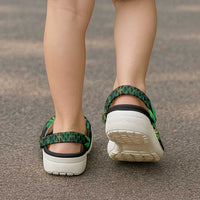 Humpback Whale Matariki New Zealand Clogs Shoes NZ Maori Paikea Poutama Luxury Green LT14 - Polynesian Pride