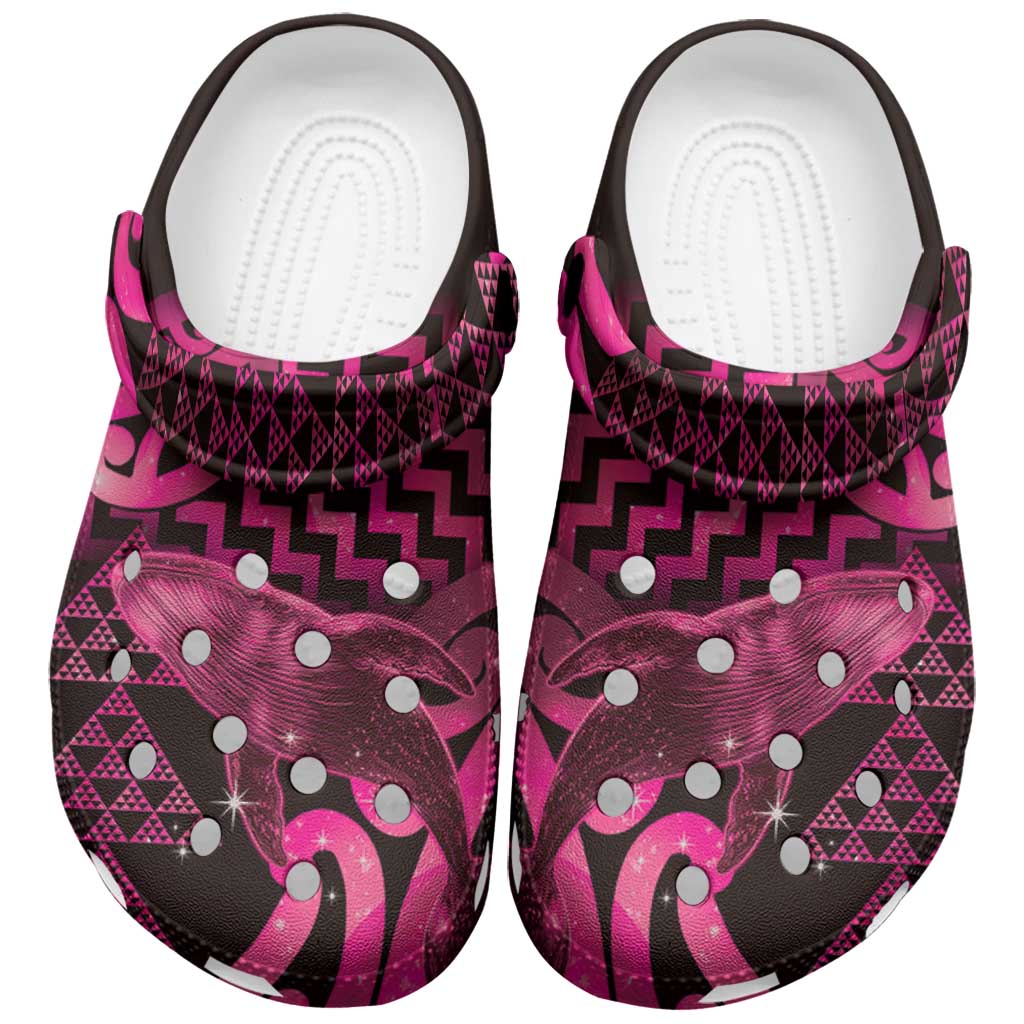 Humpback Whale Matariki New Zealand Clogs Shoes NZ Maori Paikea Poutama Luxury Pink LT14 Pink - Polynesian Pride