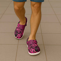 Humpback Whale Matariki New Zealand Clogs Shoes NZ Maori Paikea Poutama Luxury Pink LT14 - Polynesian Pride