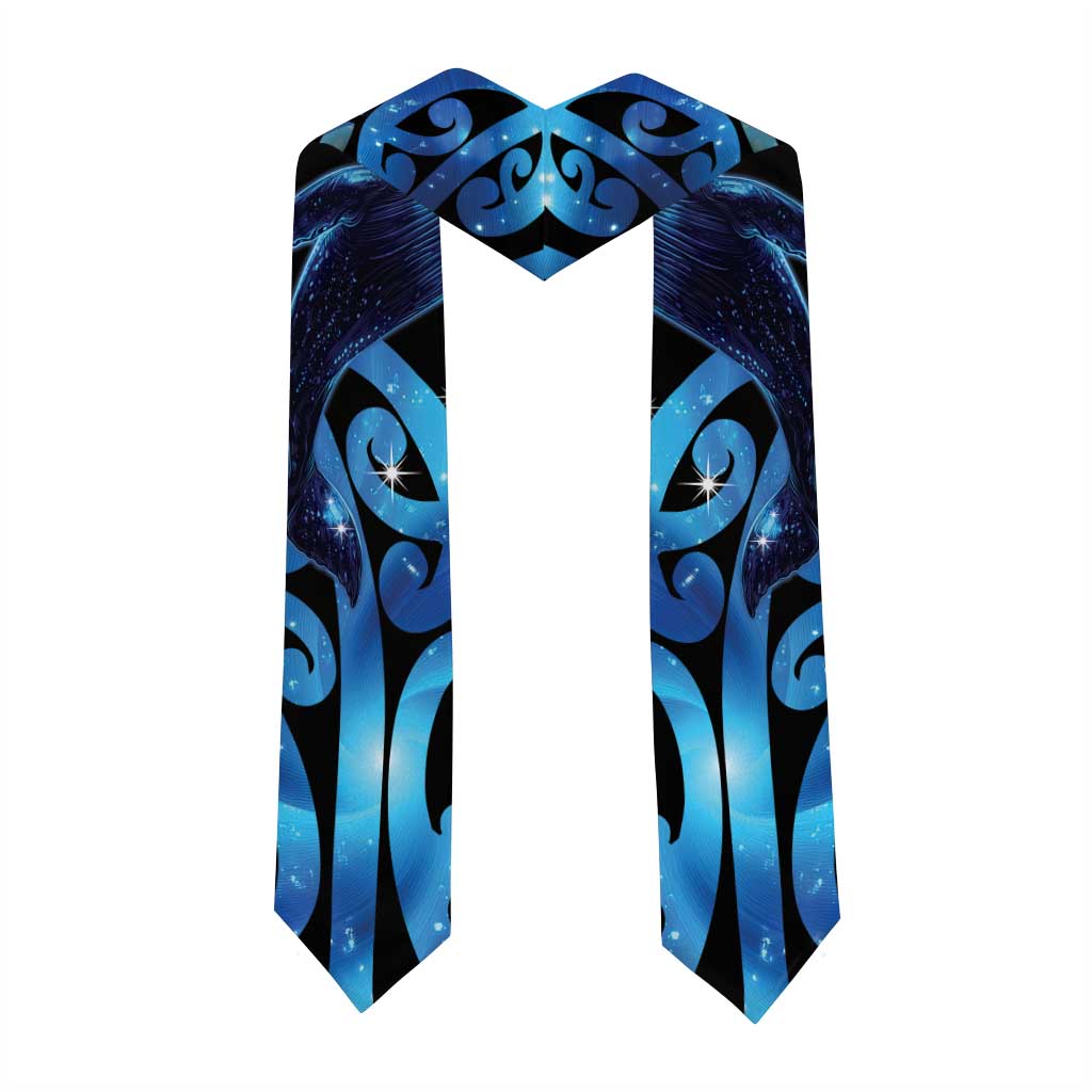 Humpback Whale Matariki New Zealand Graduation Stole NZ Maori Paikea Poutama Luxury Blue LT14 - Polynesian Pride
