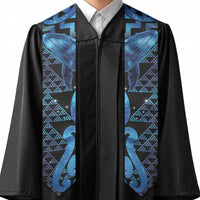 Humpback Whale Matariki New Zealand Graduation Stole NZ Maori Paikea Poutama Luxury Blue LT14 - Polynesian Pride