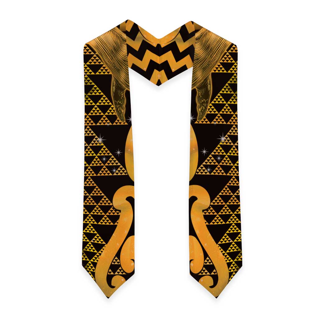 Humpback Whale Matariki New Zealand Graduation Stole NZ Maori Paikea Poutama Luxury Gold LT14 - Polynesian Pride