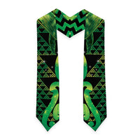 Humpback Whale Matariki New Zealand Graduation Stole NZ Maori Paikea Poutama Luxury Green LT14 - Polynesian Pride