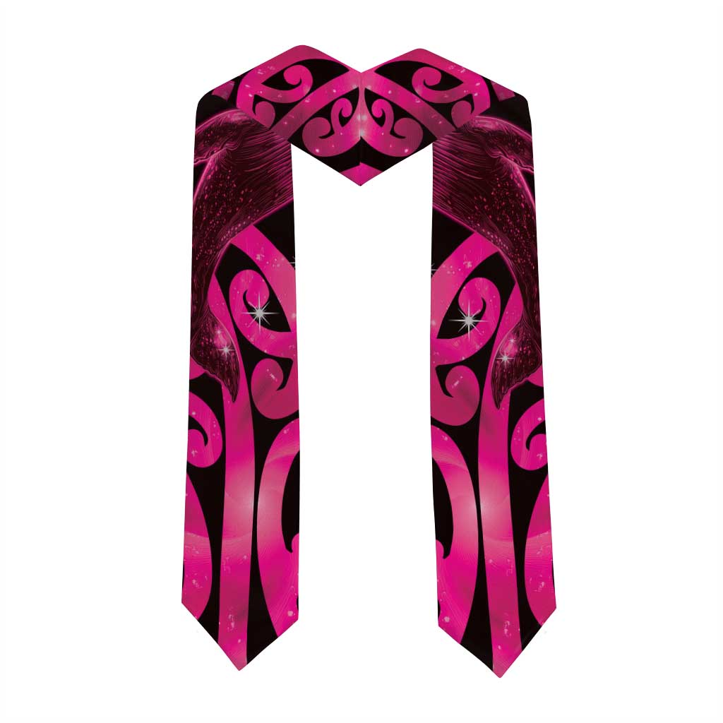 Humpback Whale Matariki New Zealand Graduation Stole NZ Maori Paikea Poutama Luxury Pink LT14 - Polynesian Pride