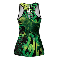Humpback Whale Matariki New Zealand Hollow Tank Top NZ Maori Paikea Poutama Luxury Green LT14 - Polynesian Pride