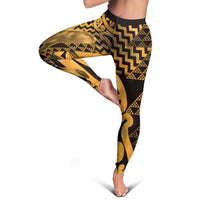 Humpback Whale Matariki New Zealand Leggings NZ Maori Paikea Poutama Luxury Gold LT14 - Polynesian Pride