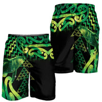Humpback Whale Matariki New Zealand Shorts for Men NZ Maori Paikea Poutama Luxury Green LT14 - Polynesian Pride