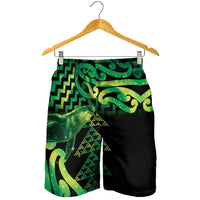 Humpback Whale Matariki New Zealand Shorts for Men NZ Maori Paikea Poutama Luxury Green LT14 - Polynesian Pride