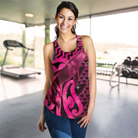 Humpback Whale Matariki New Zealand Women Racerback Tank NZ Maori Paikea Poutama Luxury Pink LT14 - Polynesian Pride