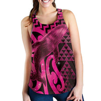 Humpback Whale Matariki New Zealand Women Racerback Tank NZ Maori Paikea Poutama Luxury Pink LT14 - Polynesian Pride