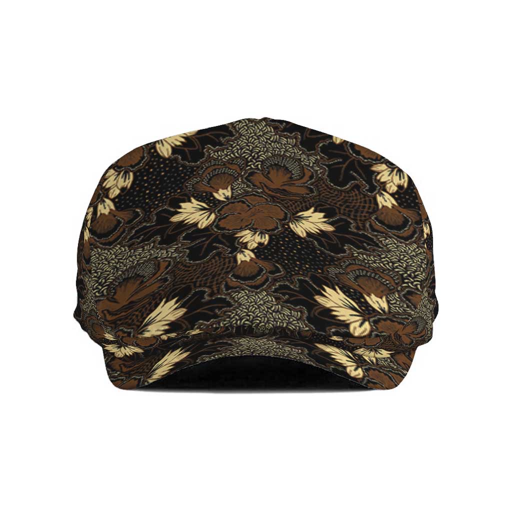 Javanese Batik Semen Jeff Hat Indonesian Traditional Pattern LT01 Black - Polynesian Pride