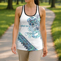 Kahui Whetu Paua Shell Kowhaiwhai Taniko Personalised Hollow Tank Top Taniwha Maori Tribal Style LT9 - Polynesian Pride