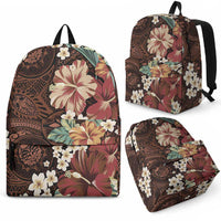 Kanoa Hawai'i Hibiscus Backpack Polynesian Tribal Tattoo Pattern Floral Elements LT9 - Polynesian Pride