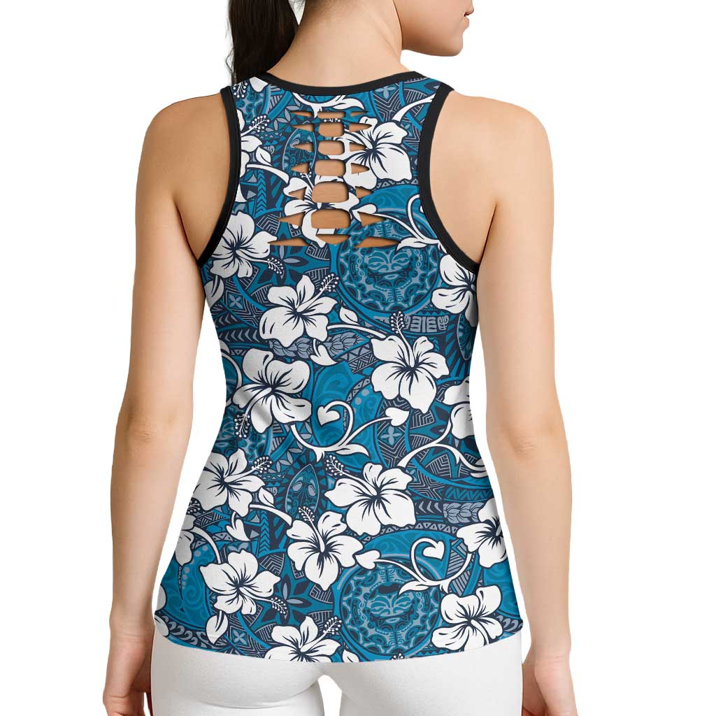 Karakarawa Bula Fiji Hollow Tank Top Fijian Tapa Seamless Hibiscus LT14 - Polynesian Pride